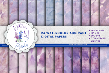 Watercolor Abstract Digital Papers Wildflower Digitals PLR2Go PLR